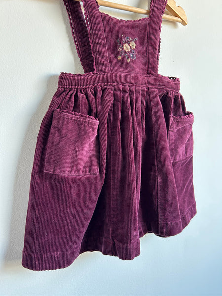 Jamie Kay Purple Corduroy Pinafore Jumper Dress • 1-3 years
