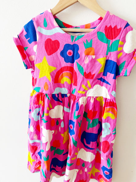 Mini Boden Pink Short Sleeve Dress • 5-6 years