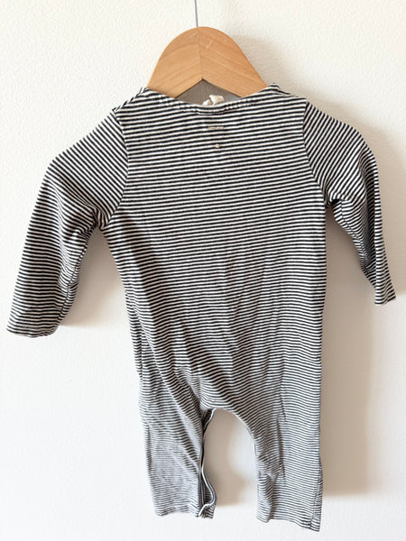 Gray Label Black and White Striped Romper • 3-6 months