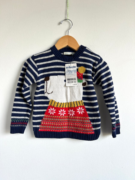 NEW JoJo Maman Bébé Polar Bear Knit Sweater •18-24 months
