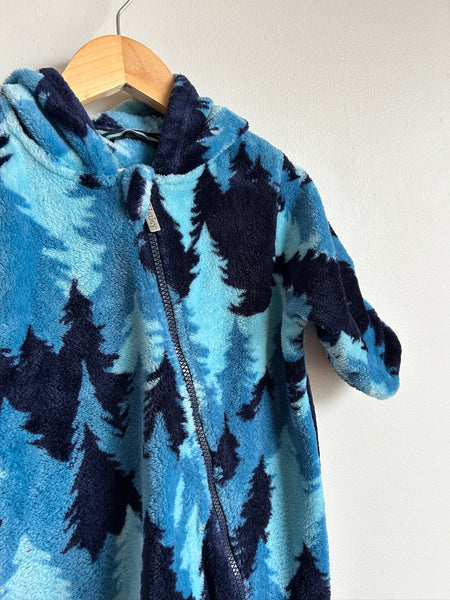 Hatley Blue Trees Fleece Suit • 12-18 months