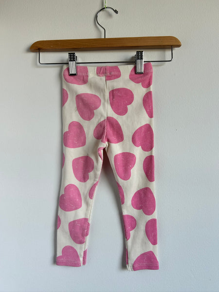 Zara Ribbed Heart Leggings • 2-3 years