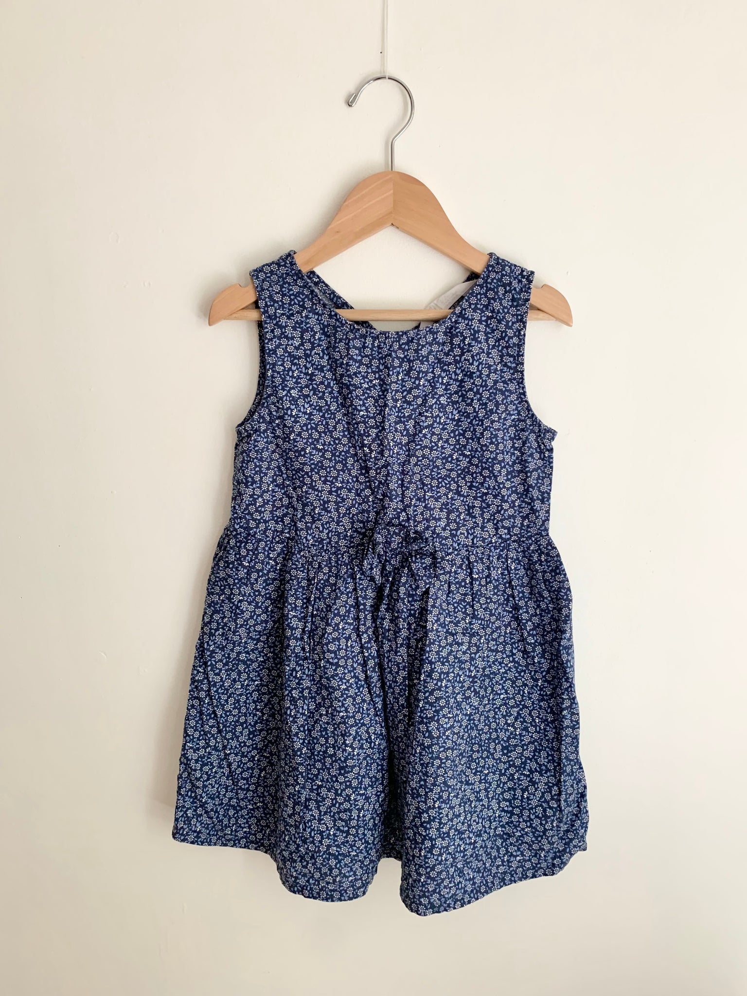 H&M Blue Floral Tank Dress • 3-4 years