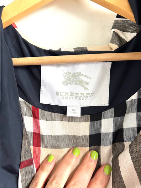 Burberry Navy Windbreaker Jacket • 7-8 years