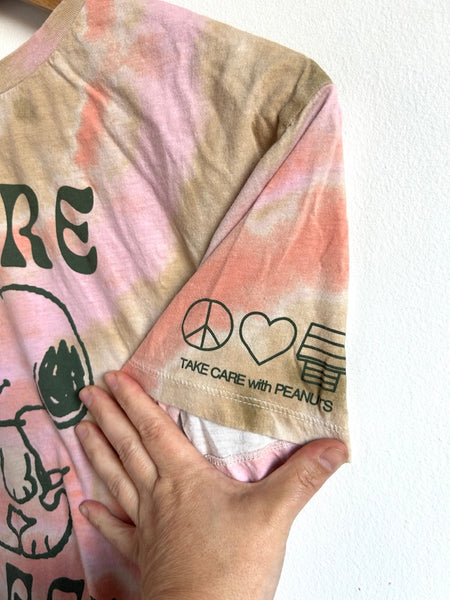 H&M x Peanuts Pink and Brown Tie Dye Snoopy T-Shirt • 10-12 years