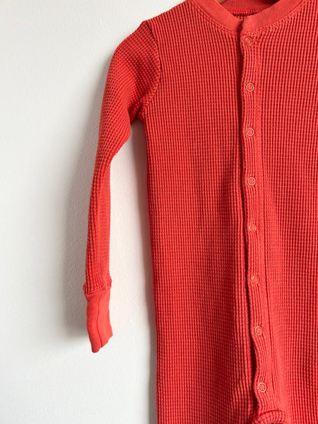 Noble Red Cotton Waffle Romper • 3-4 years