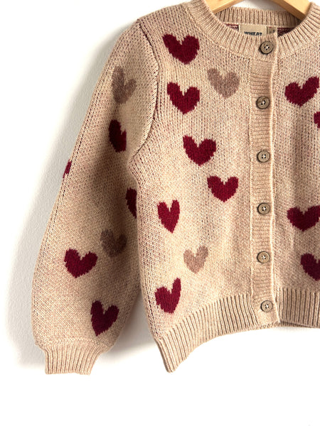 Wheat Hearts Wool Blend Cardigan • 4-6 years