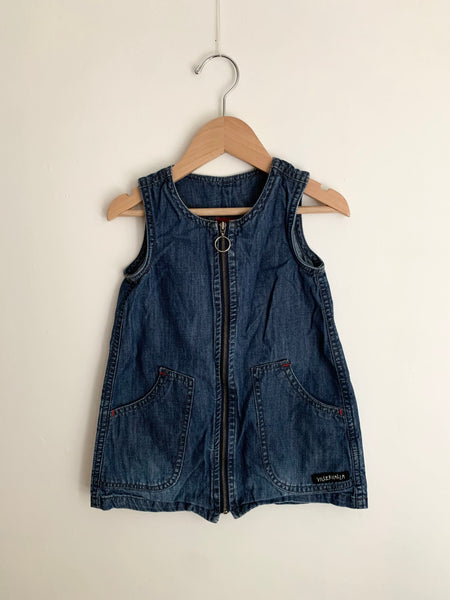 Villervalla Denim Jumper Dress • 1-2 years