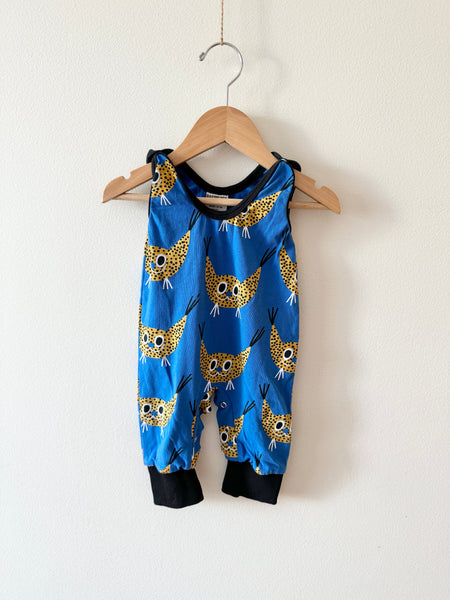 Raspberry Republic Blue Cat Tank Romper • 0-3 months