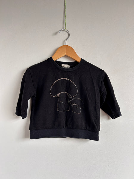 Greige Black Mushroom Bamboo Blend Crewneck • 18-24 months