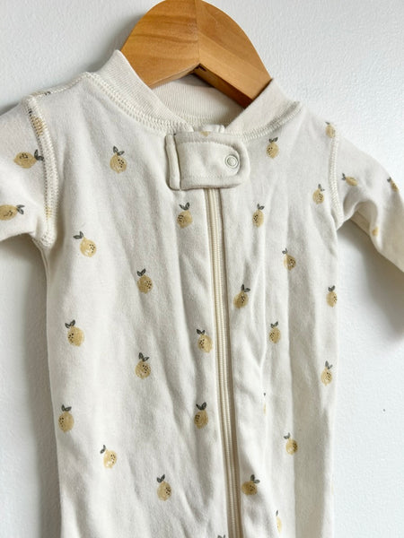Quincy Mae Lemons Long Sleeve Romper • 0-3 months