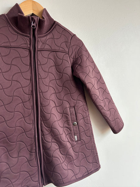 Wheat Quilted Purple Fleece Lined Jacket • 5-6 years