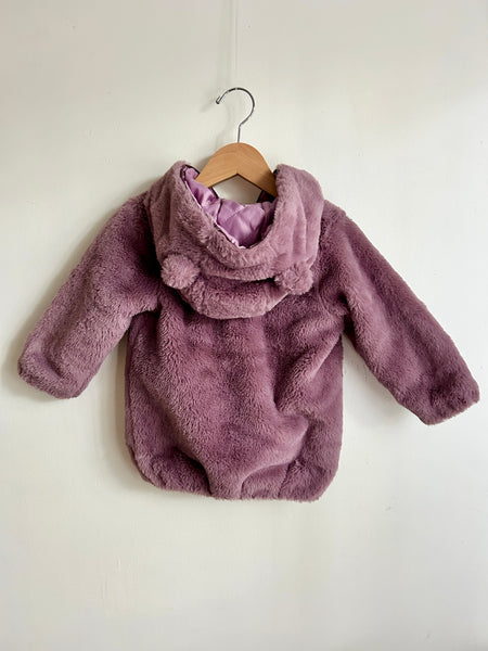 Souris Mini Fuzzy Reversible Purple Jacket • 2-3 years