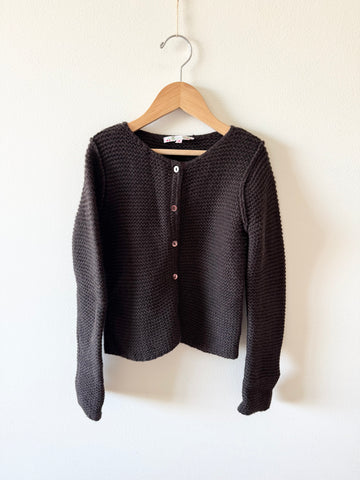 Bonpoint Brown Knit Button Cardigan • 6-8 years