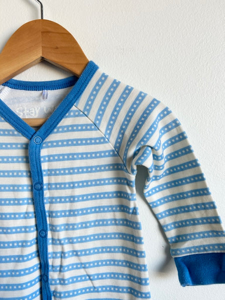 Reflex Blue and White Merino Blend Romper • 9-18 months (74cm)
