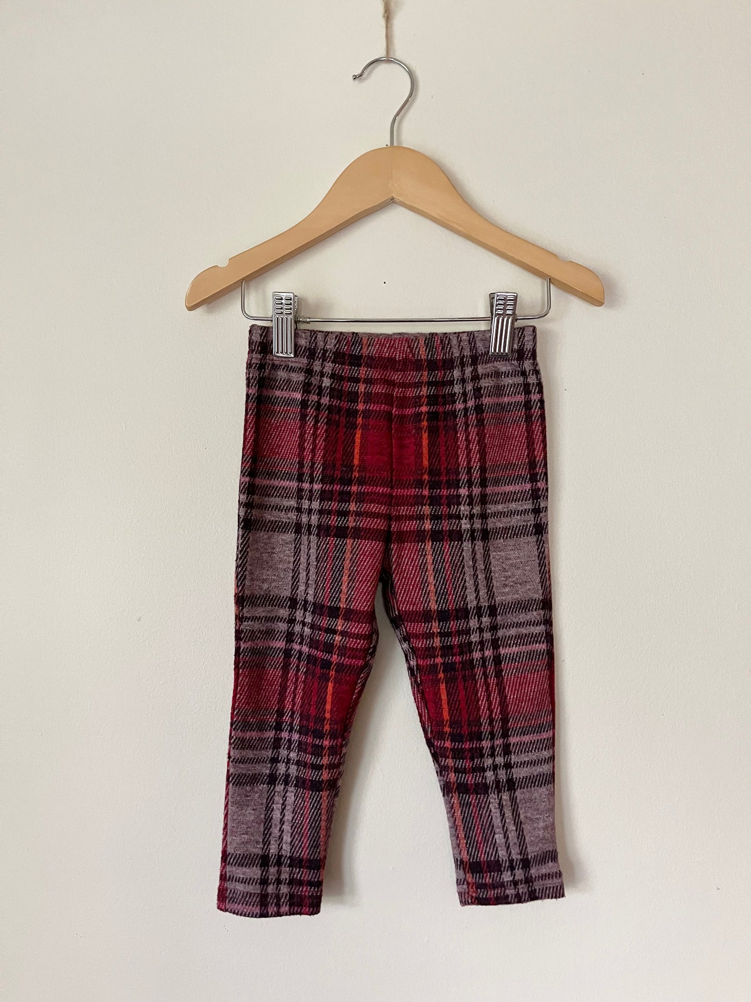 Next Red Plaid Leggings • 18-14 months
