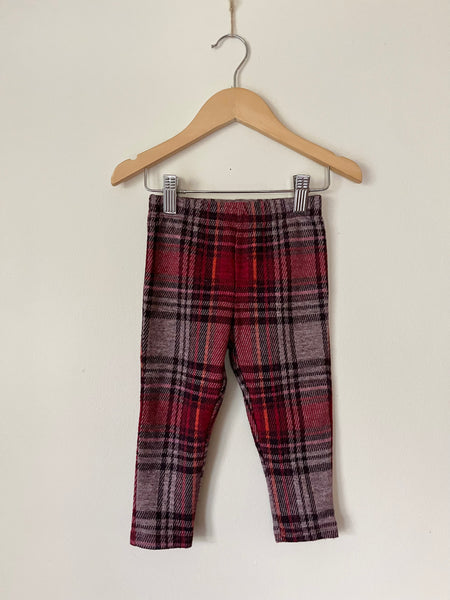 Next Red Plaid Leggings • 18-14 months