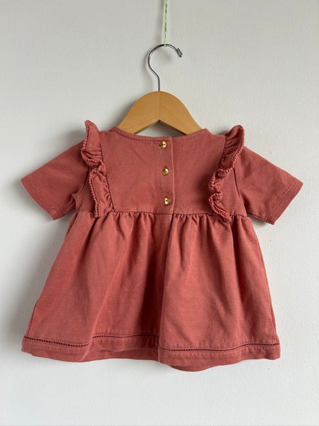 Pink Embroidered Peplum Ruffle Top • 18-24 months