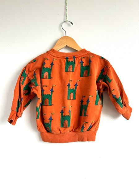 Bobo Choses Castle Orange Sweatshirt • 2-3 years