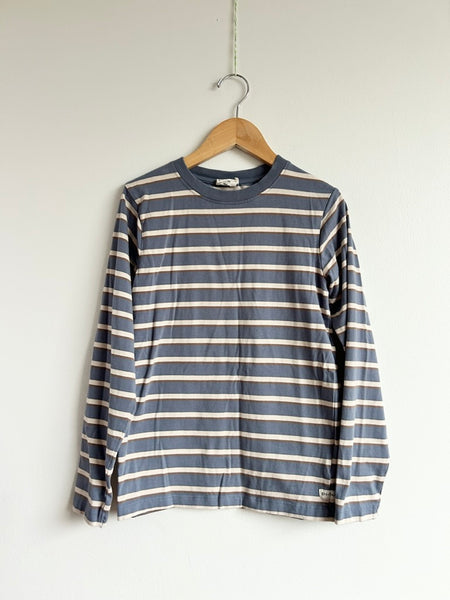 En Fant Striped Blue and Cream Long Sleeve Top • 8-10 years