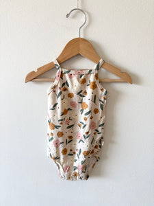 Jax and Lennon Floral Spaghetti Strap Tank Onesie • 0-6 months