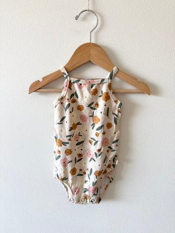 Jax and Lennon Floral Spaghetti Strap Tank Onesie • 0-6 months