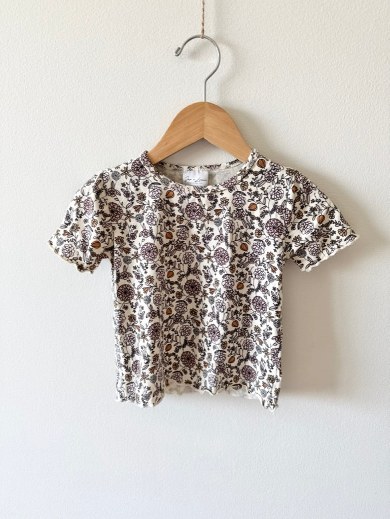 Jax and Lennon Floral Lettuce Hem T-Shirt • 2-4 years