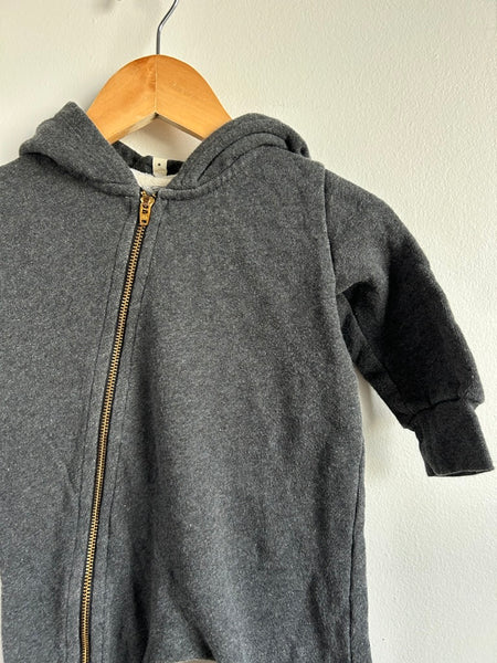 Mini Mioche Grey Plush Biker Romper • 6-12 months