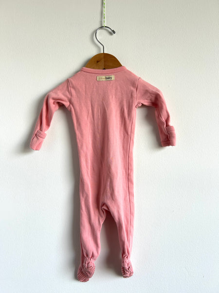L'oved Baby Footed Cotton Pink Sleeper • 0-3 months