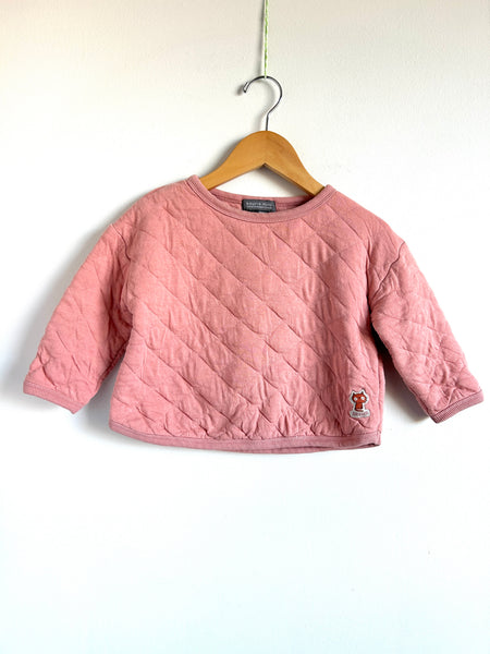 Souris Mini Pink Quilted Crew Neck • 18-24 months