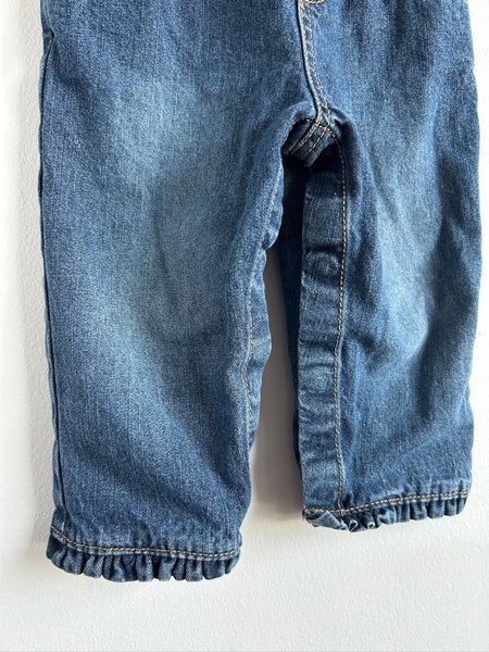 OshKosh Rainbow Heart Embroidered Overalls • 12-18 months