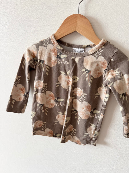 Jax and Lennon Brown Floral Sweatshirt • 6-18 months