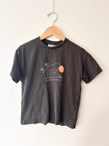 Zara "Island Mood" Grey Embroidered T-Shirt • 6 years *