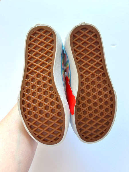 NEW Vans Blue and Rainbow Tie Up Shoes • 11c