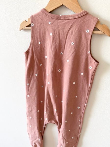 Mebie Baby Pink Floral Tank Romper • 2-3 years