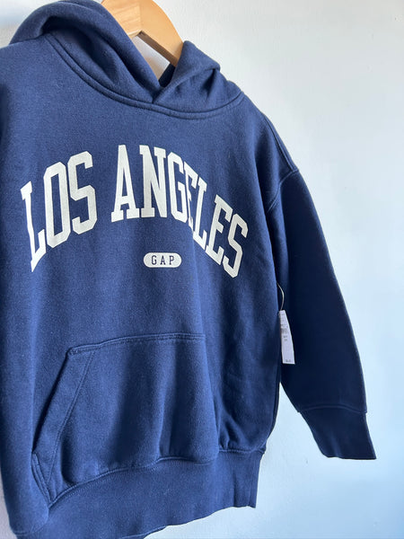 NEW Gap Navy "Los Angeles" Hoodie • 4-5 years (x-small)