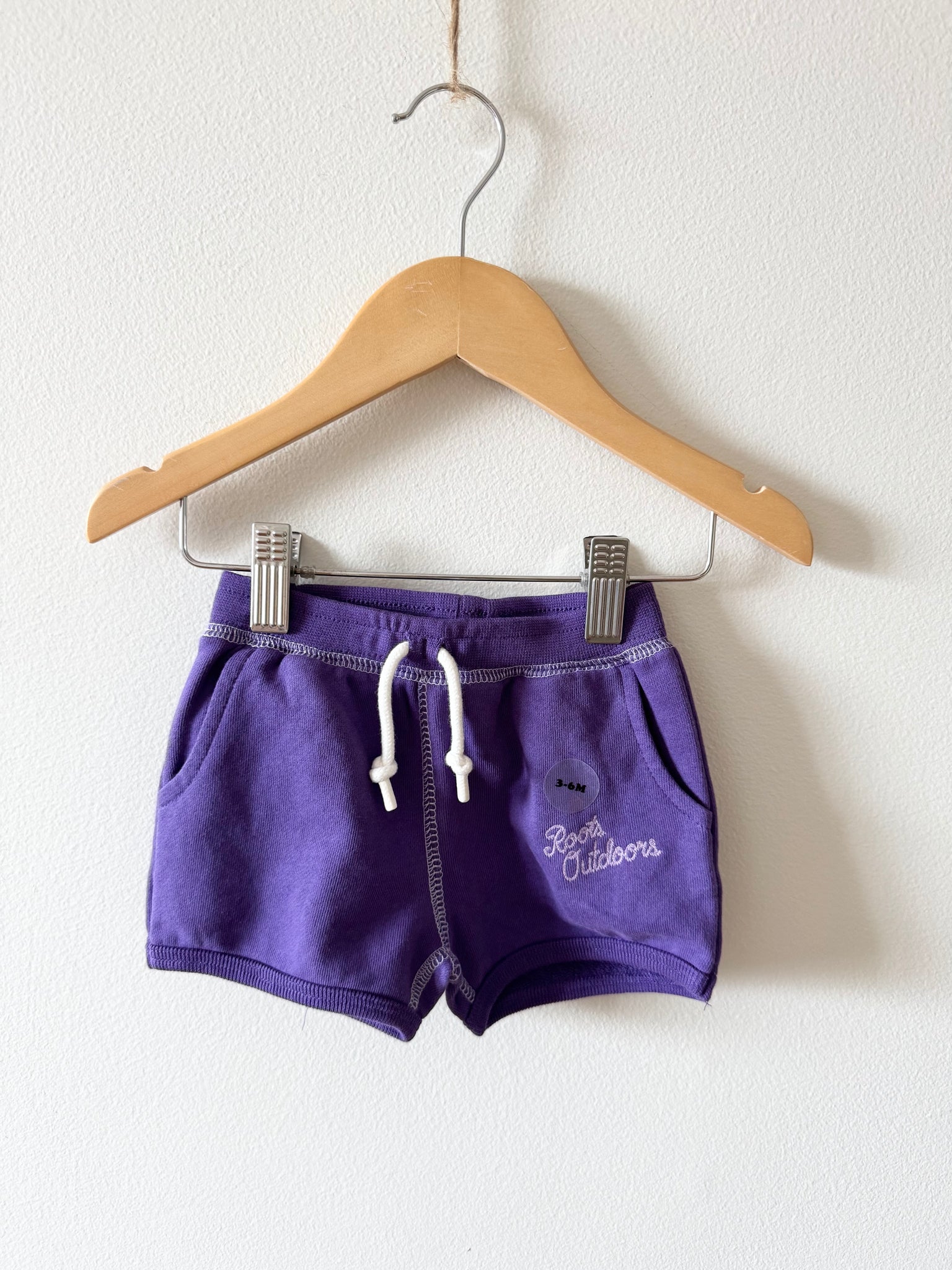 NEW Roots Purple Sweat Shorts • 3-6 months