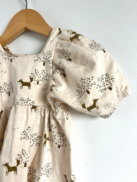 Rylee and Cru Puff Sleeve Fox Dress • 6-18 months