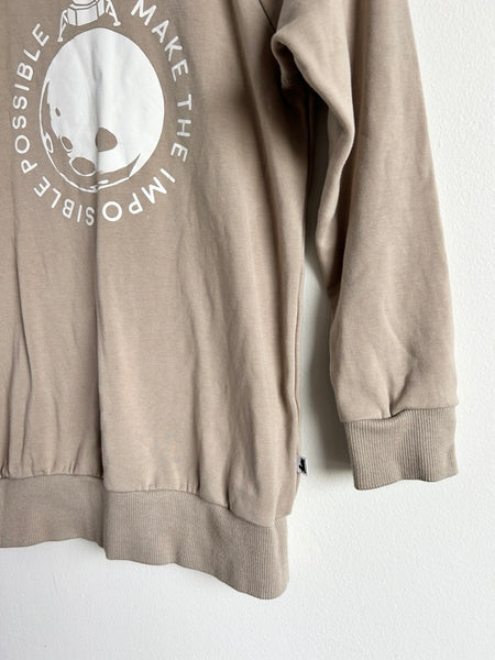 Little and Lively "Make the Impossible Possible" Thick Tan Sweatshirt • 8-10 years