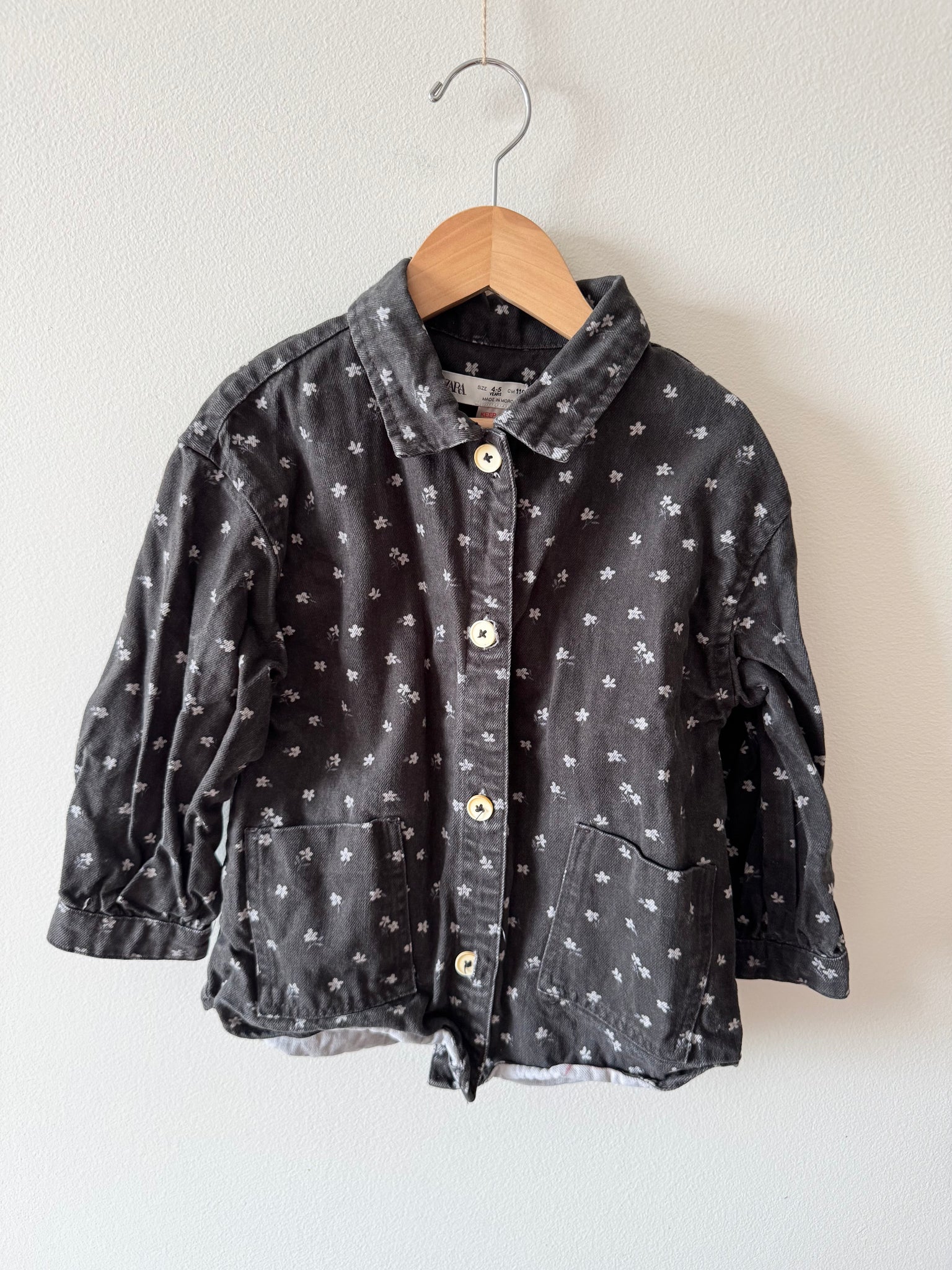 Zara Black Denim Shacket • 4-5 years