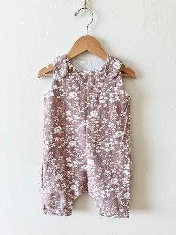 Caribou Kids Shorts Brown Floral Romper • 1-3 years