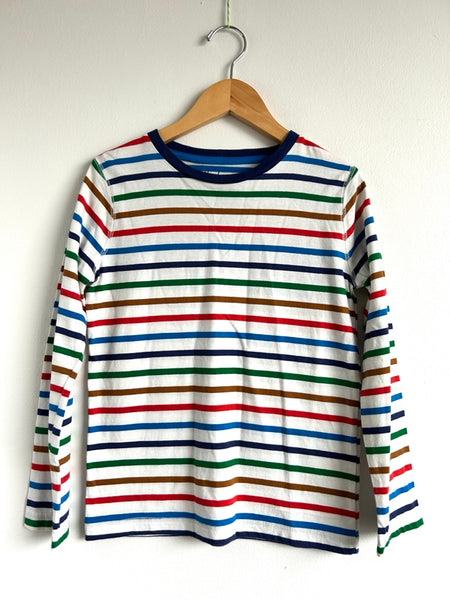 Mini Boden Striped Cotton Long Sleeve Top • 7-8 years