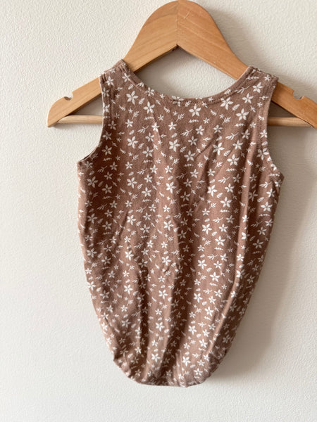 Jax and Lennon Brown Tiny Floral Bubble Romper • 12-18 months
