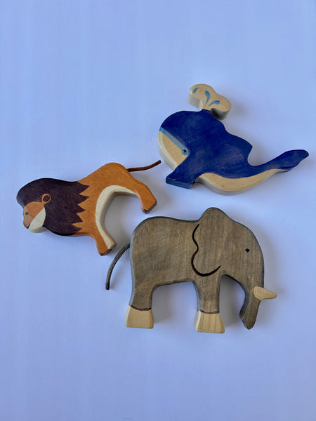 Hotztiger Blue Whale, Lion, Elephant 3pc