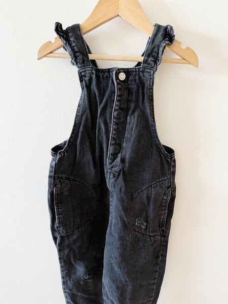 Zara Black Denim Overalls • 2-3 years