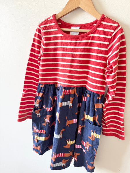 Hanna Andersson Weiner Dogs Long Sleeve Dress • 5-6 years
