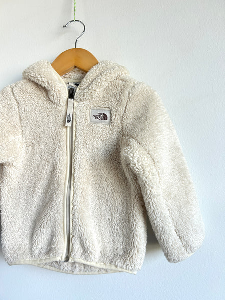 NEW The North Face White Fuzzy Ear Hooded Zip Up "Campshire" • 18-24 months