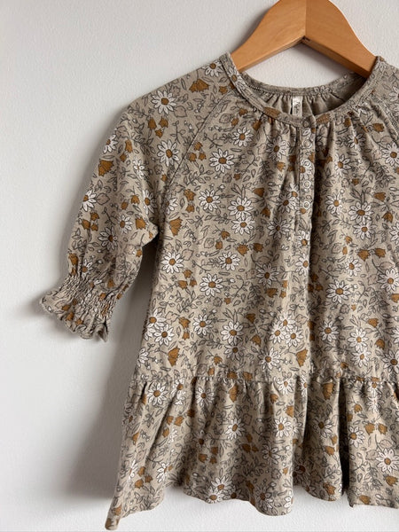 Rylee and Cru Brown Daisy Peplum Style Dress • 18-24 months