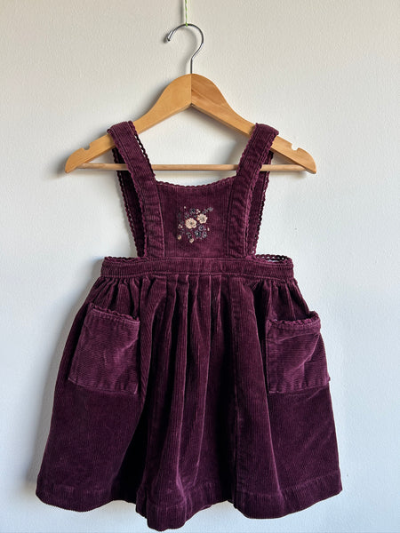 Jamie Kay Purple Corduroy Pinafore Jumper Dress • 1-3 years