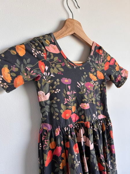 Alice and Ames Blue Floral Short Sleeve Ballet Dress • 7-8 years
